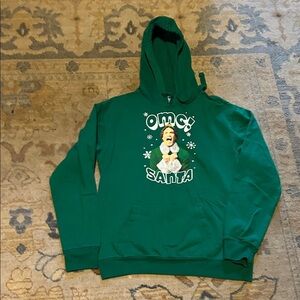 ELF Green OMG Santa Hoodie Women’s Size Small